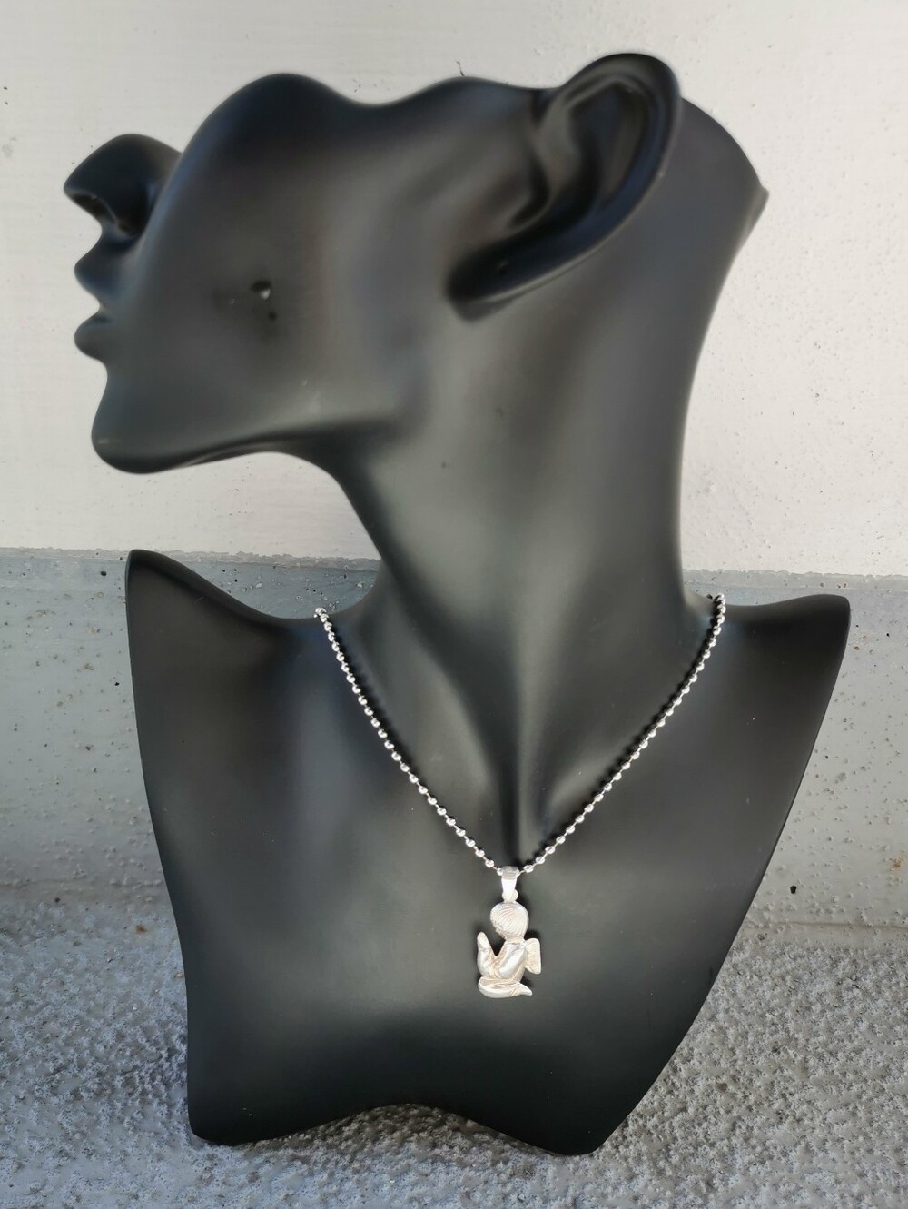 Sterling Silver Praying Guardian Angel Pendant